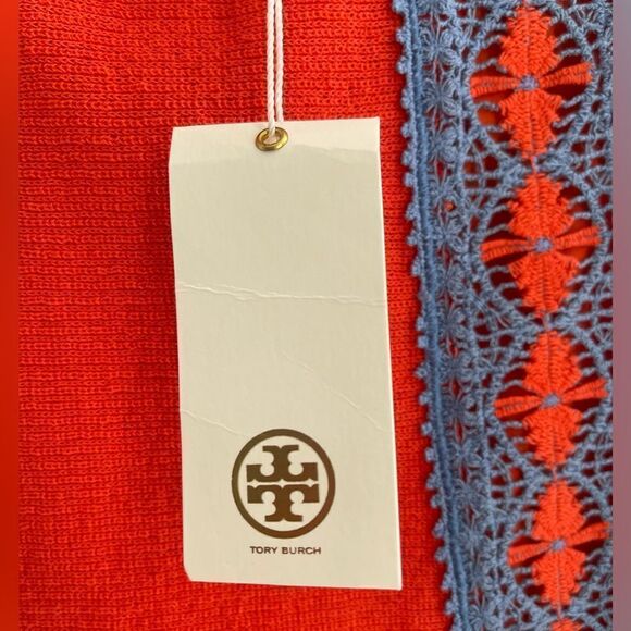 Tory Burch Orange Knit and Crochet Skirt Size Small $395. NWT size L - Picture 8 of 9